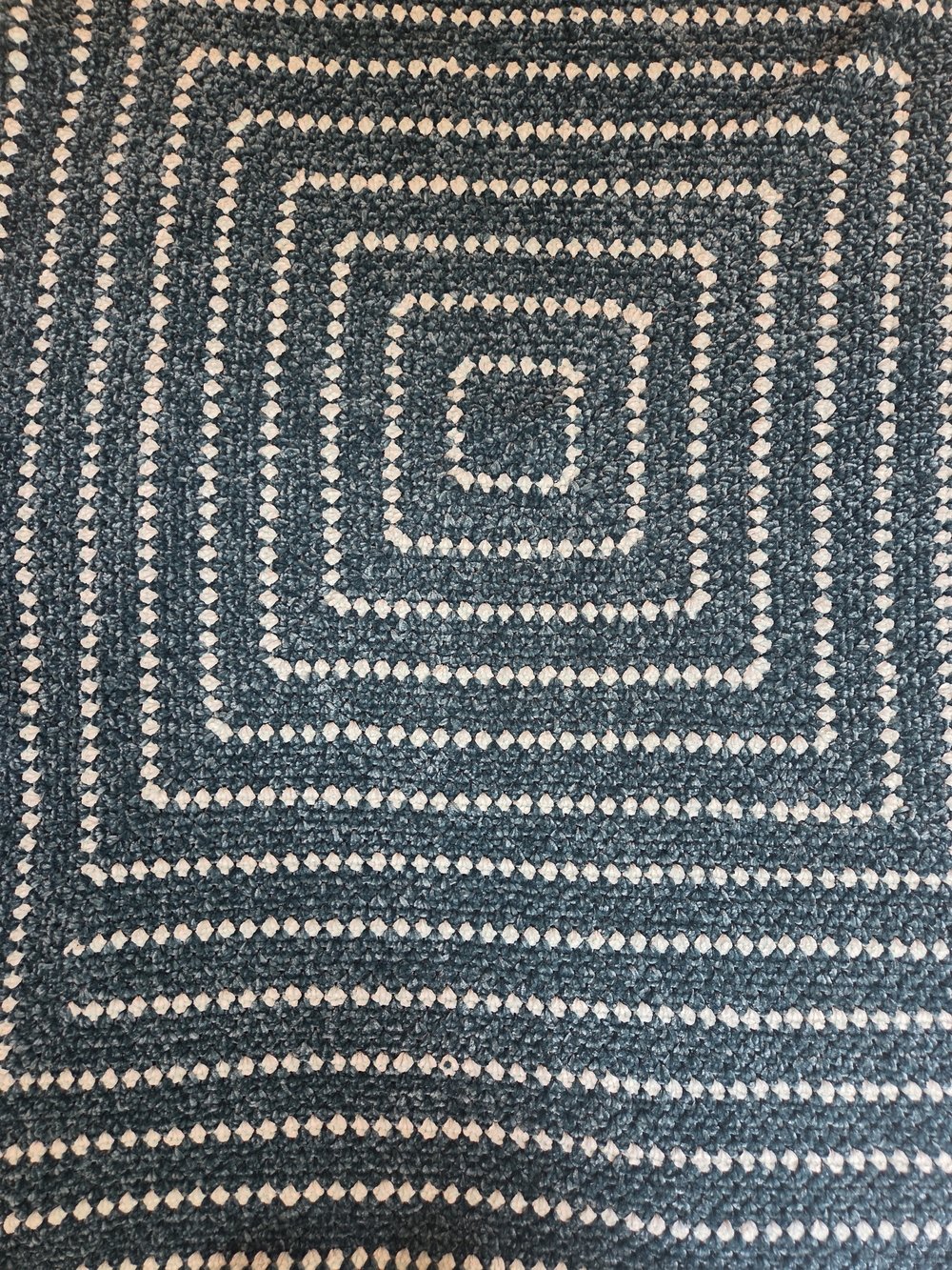Teal and Cream Crochet Quilt - Cozy Textured Bedding